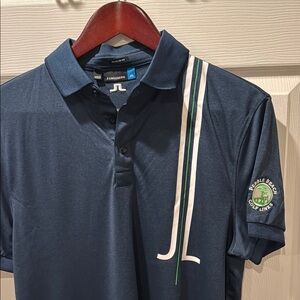 Women’s Pebble Beach Golf Links J.Lindeberg Blue and Green Polo Shirt